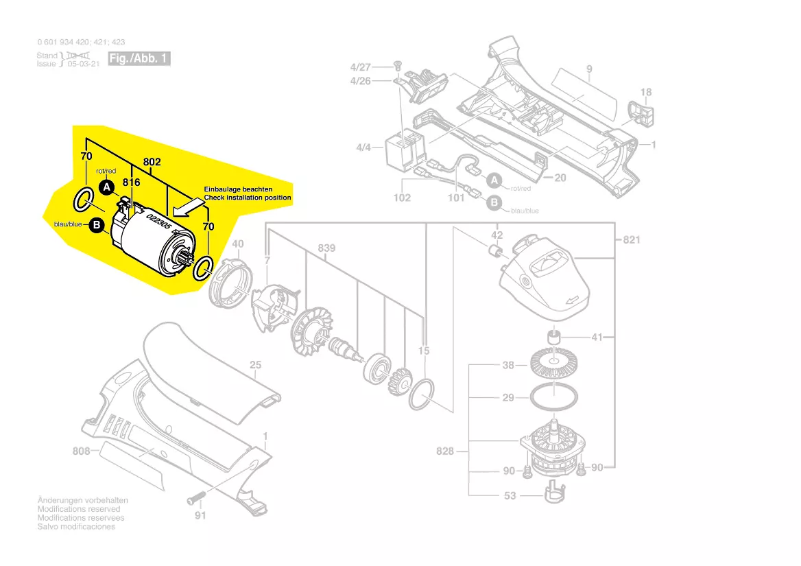 Moteur courant continu réf. 1 607 000 A26 BOSCH